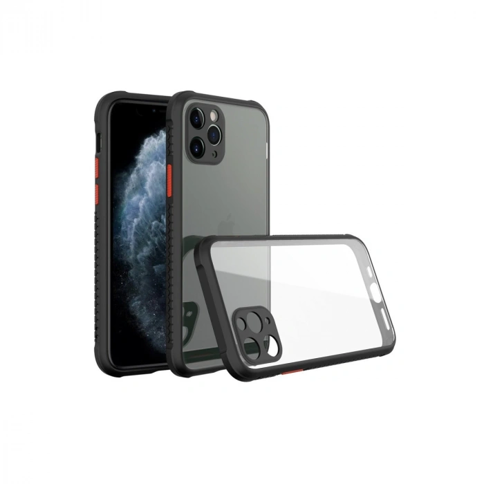 Apple İphone 11 Pro Kılıf Miami Şeffaf Silikon - Siyah