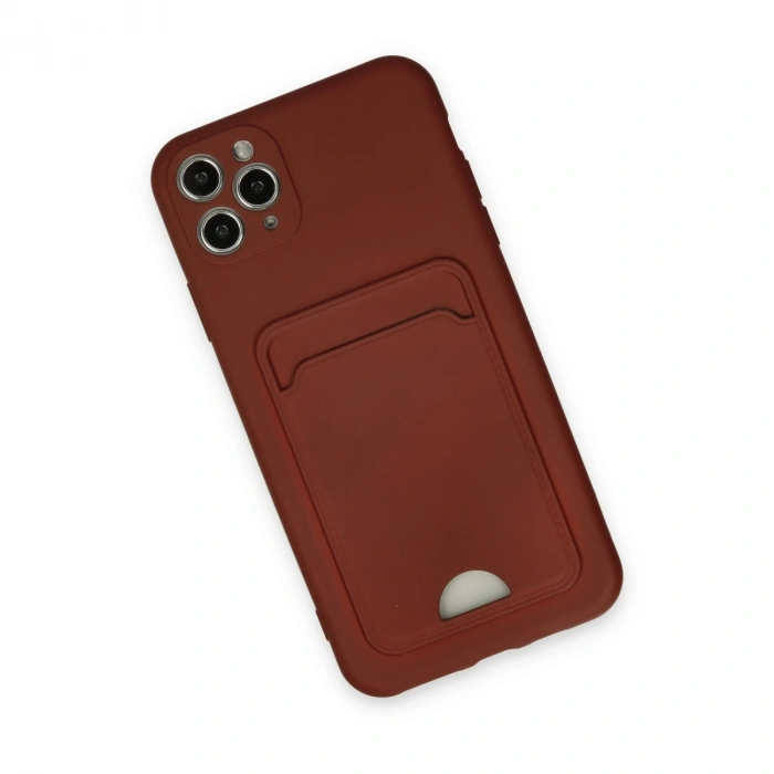 Apple İphone 11 Pro Max Kılıf Kelvin Kartvizitli Silikon - Bordo