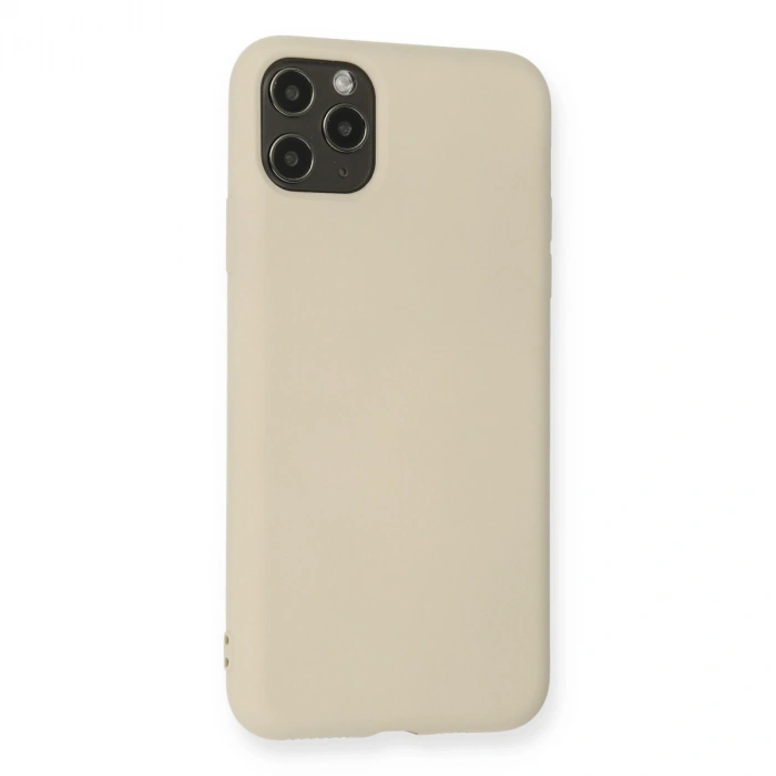 Apple İphone 11 Pro Max Kılıf Nano İçi Kadife Silikon - Bej