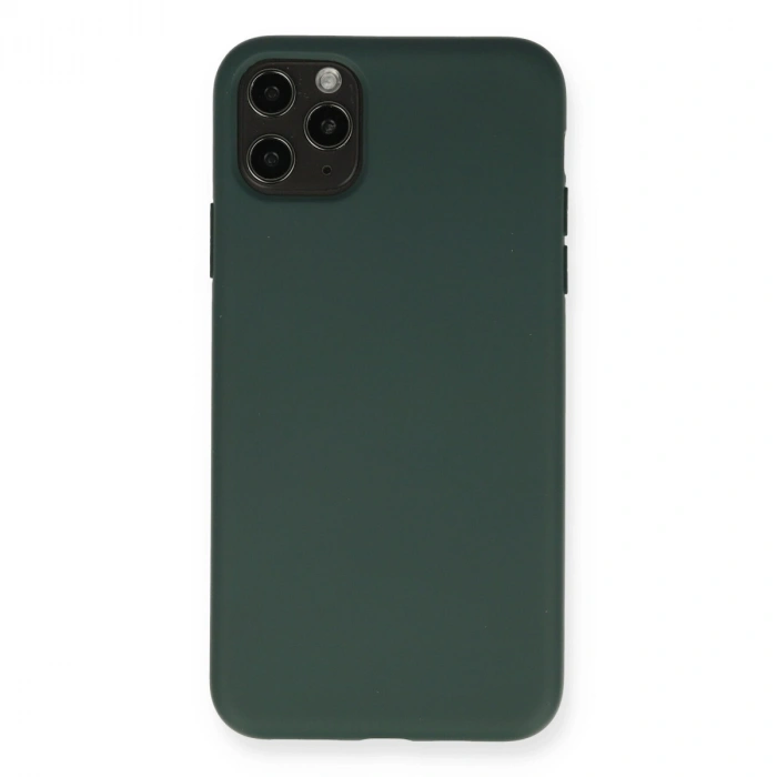 Apple İphone 11 Pro Max Kılıf Nano İçi Kadife Silikon - Koyu Yeşil