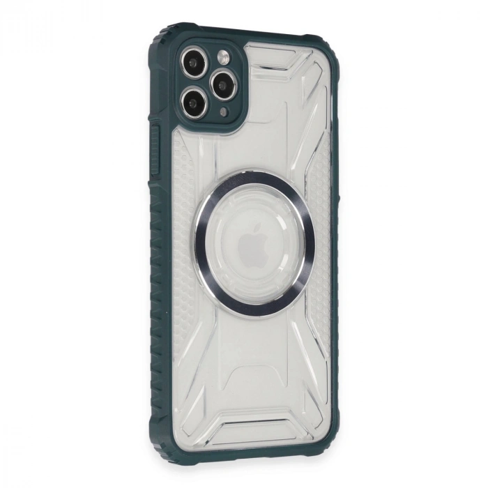 Apple İphone 11 Pro Max Kılıf Prag Magneticsafe Kapak - Koyu Yeşil