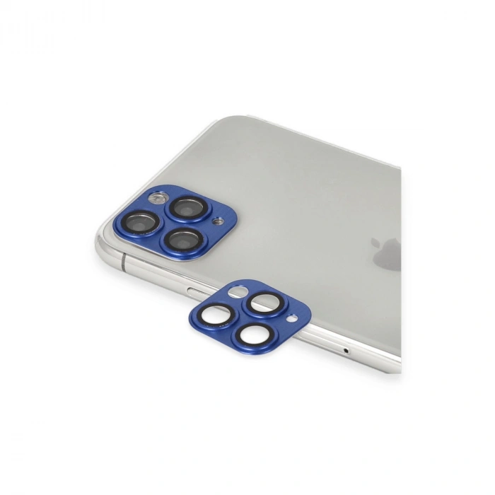 Apple İphone 11 Pro Max Pers Alüminyum Kamera Lens - Lacivert