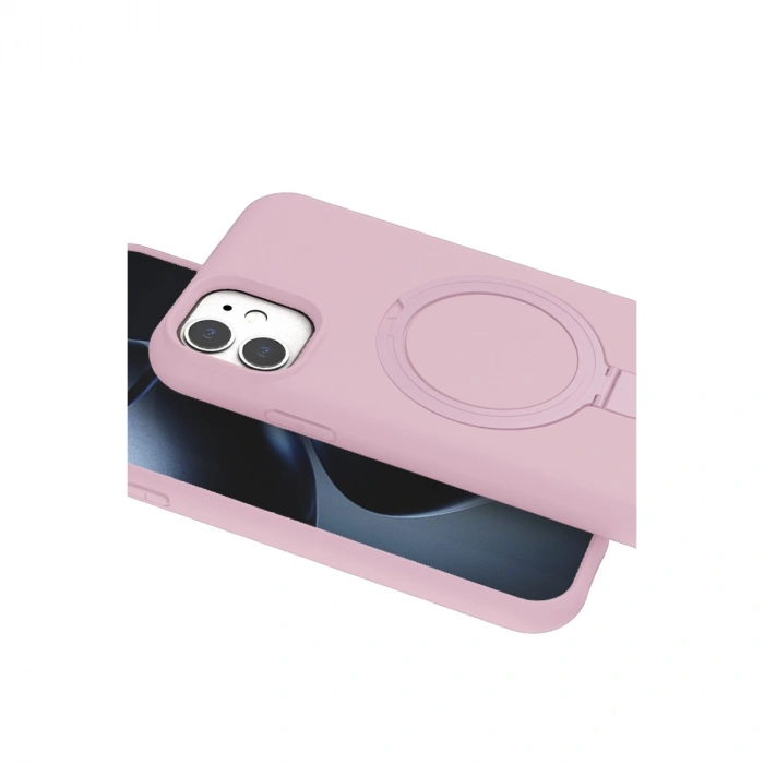 Apple İphone 11 Regal Magsafe Standlı Kapak - Açık Pembe