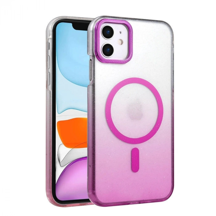 Apple İphone 12 Glossy Magsafe Kapak - Mor