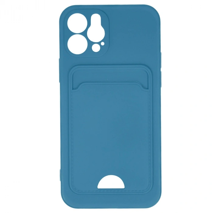 Apple İphone 12 Kılıf Kelvin Kartvizitli Silikon - Mavi