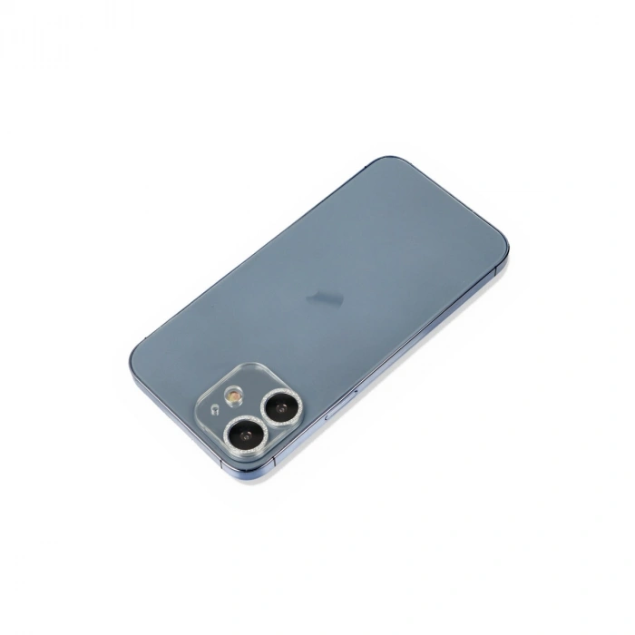 Apple İphone 12 Mini Shine Kamera Lens Koruma Cam - Gümüş