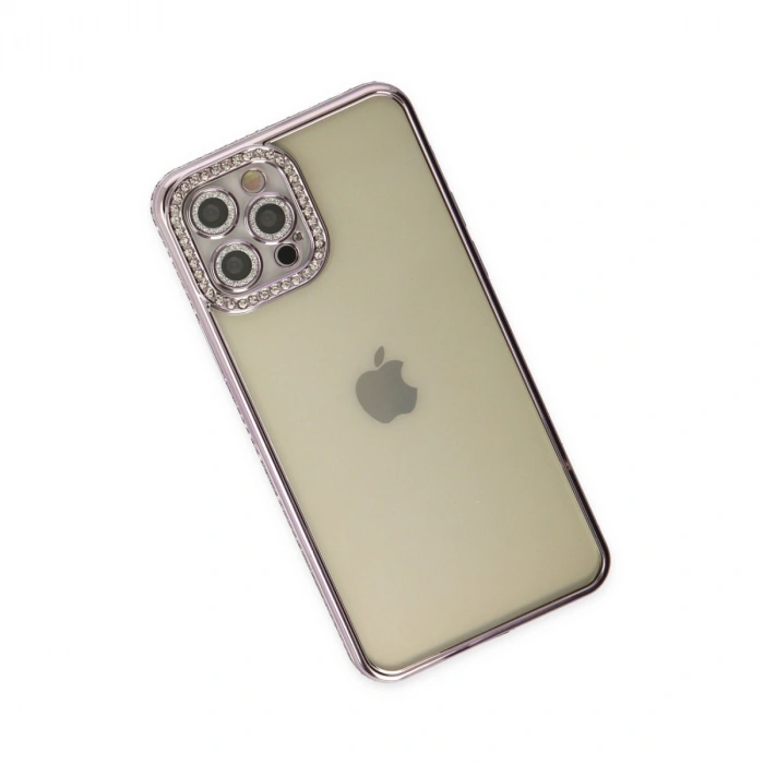 Apple İphone 12 Pro Kılıf Joke Taşlı Silikon - Mor