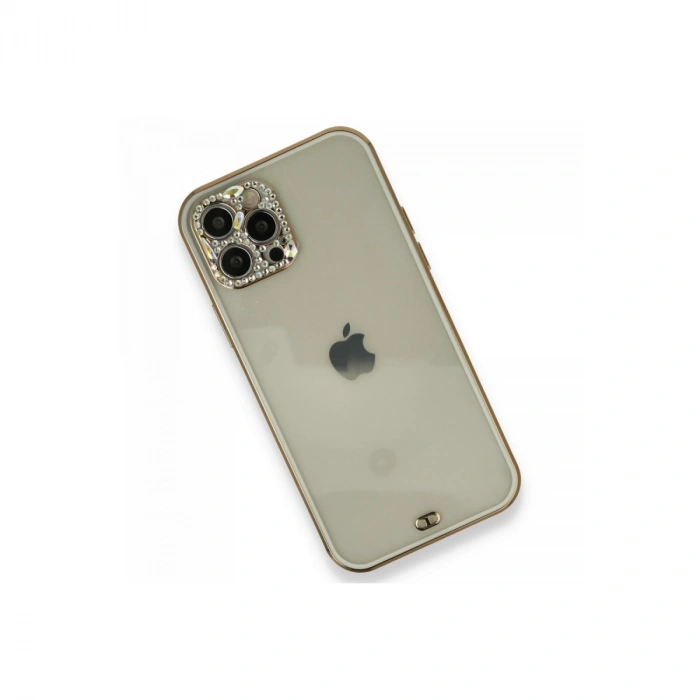 Apple İphone 12 Pro Kılıf Liva Taşlı Silikon - Beyaz