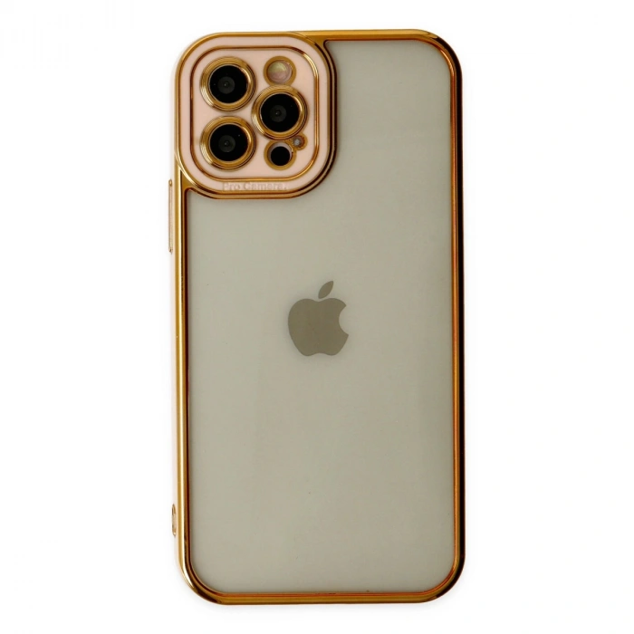 Apple İphone 12 Pro Max Kılıf Liva Lens Silikon - Rose