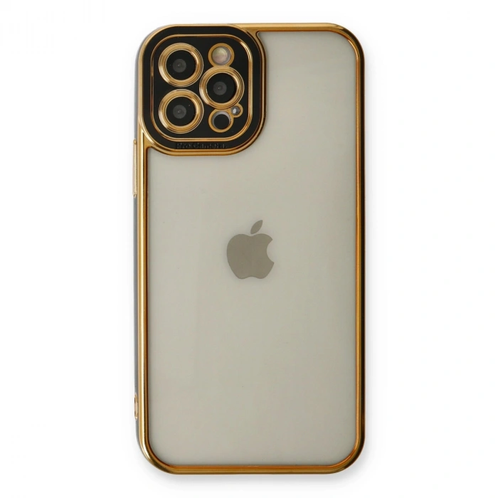 Apple İphone 12 Pro Max Kılıf Liva Lens Silikon - Siyah