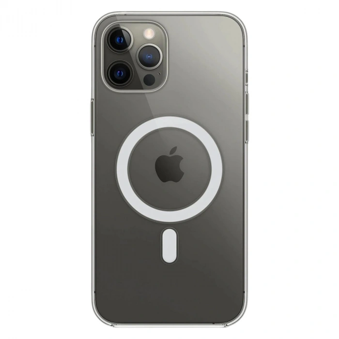 Apple İphone 12 Pro Max Kılıf Magneticsafe Şeffaf Silikon - Şeffaf