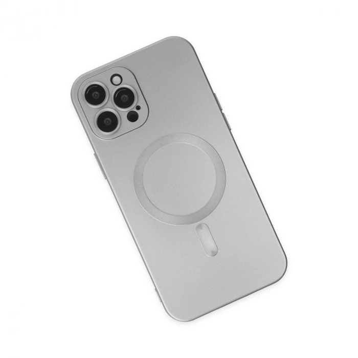 Apple İphone 12 Pro Max Kılıf Moshi Lens Magneticsafe Silikon - Gümüş