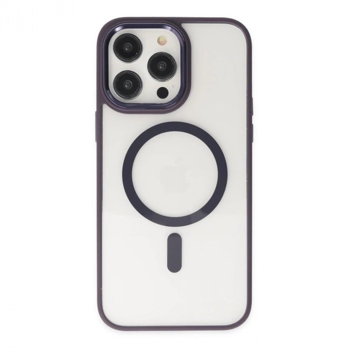 Apple İphone 13 Pro Kılıf Room Magneticsafe Silikon - Derin Mor