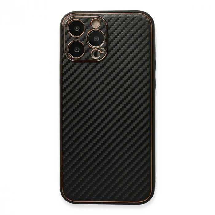 Apple İphone 13 Pro Max Kılıf Coco Karbon Silikon - Siyah