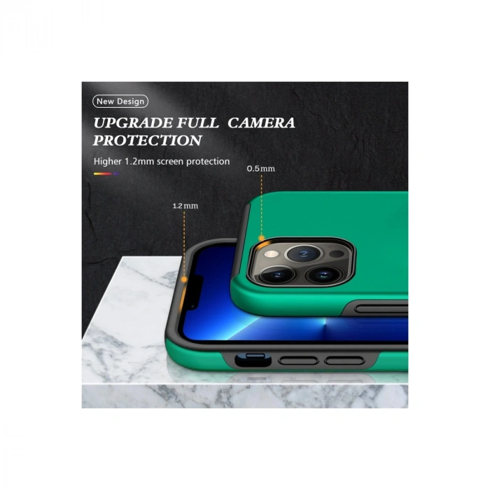 Apple İphone 13 Pro Max Kılıf Elit Yüzüklü Kapak - Yeşil