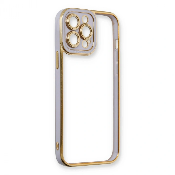 Apple İphone 13 Pro Max Kılıf Liva Lens Silikon - Lila