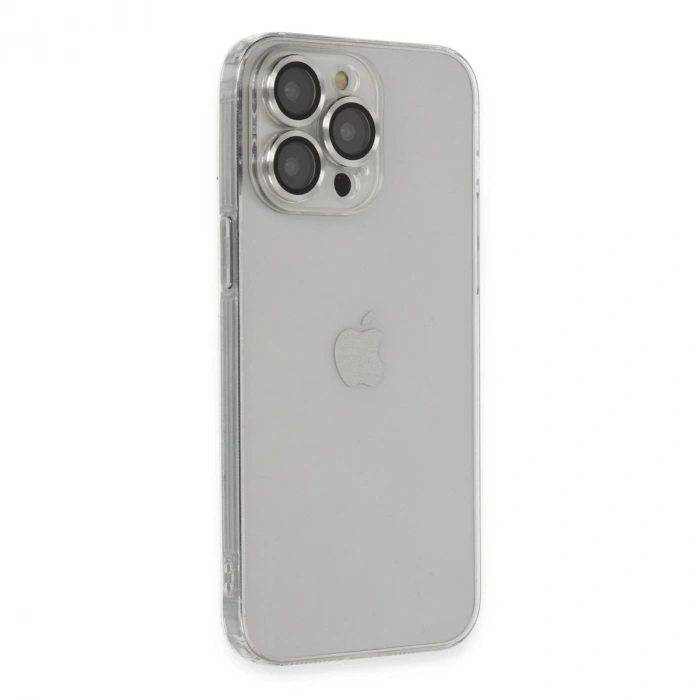 Apple İphone 13 Pro Max Kılıf Luko Lens Silikon - Gümüş