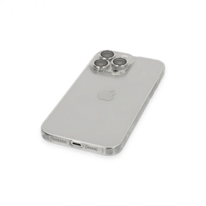 Apple İphone 13 Pro Max Kılıf Luko Lens Silikon - Gümüş