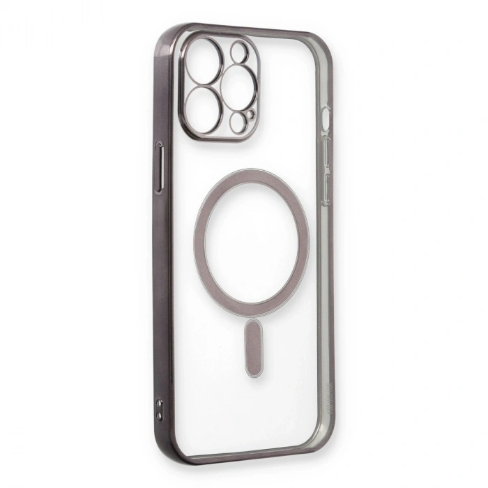 Apple İphone 13 Pro Max Kılıf Magneticsafe Lazer Silikon - Siyah
