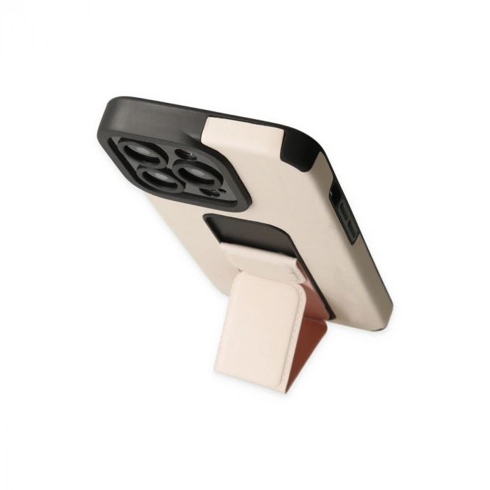 Apple İphone 13 Pro Max Kılıf Mega Standlı Silikon - Gold