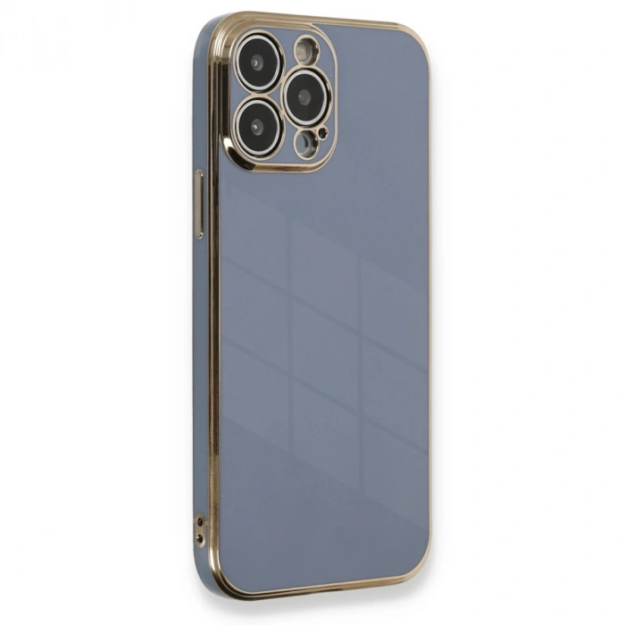 Apple İphone 13 Pro Max Kılıf Volet Silikon - Mavi