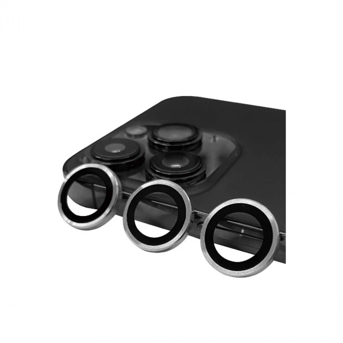 Apple İphone 13 Pro Max Raze Metal Kamera Lens - Gümüş