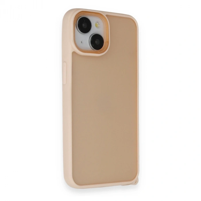 Apple İphone 14 Kılıf Elegant Kapak - Pudra