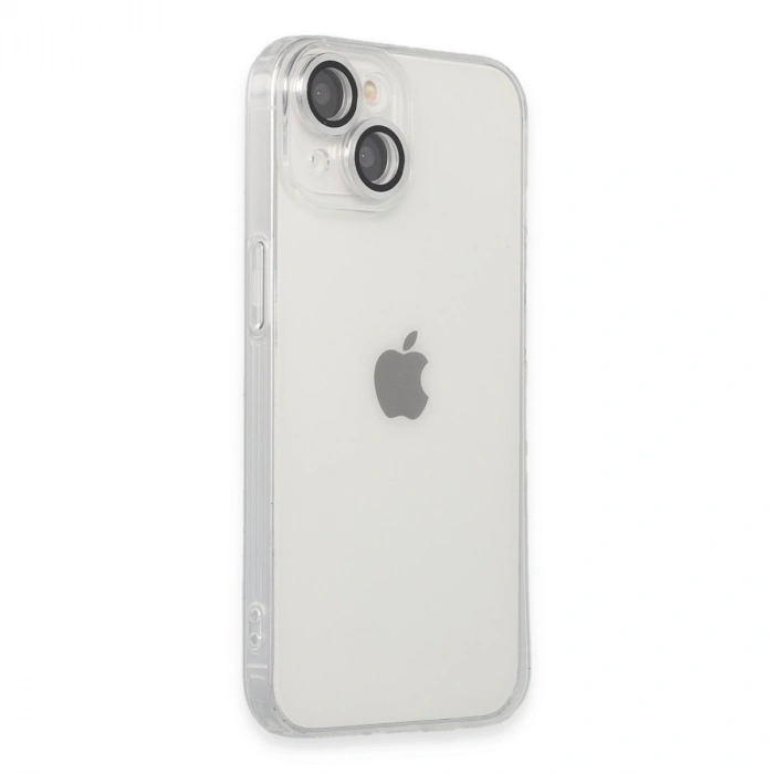 Apple İphone 14 Kılıf Luko Lens Silikon - Gümüş