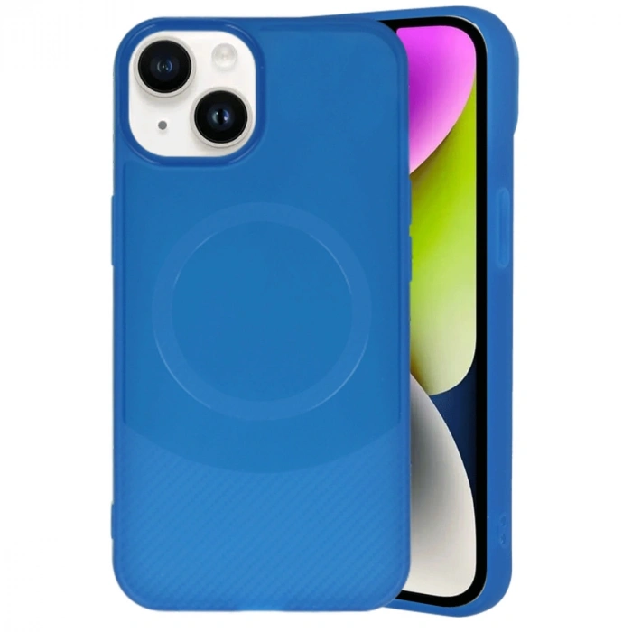 Apple İphone 14 Kılıf Maya Karbon Kapak - Lacivert