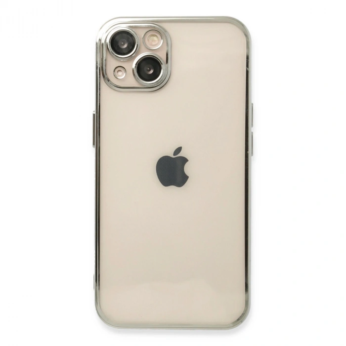 Apple İphone 14 Kılıf Razer Lensli Silikon - Gümüş