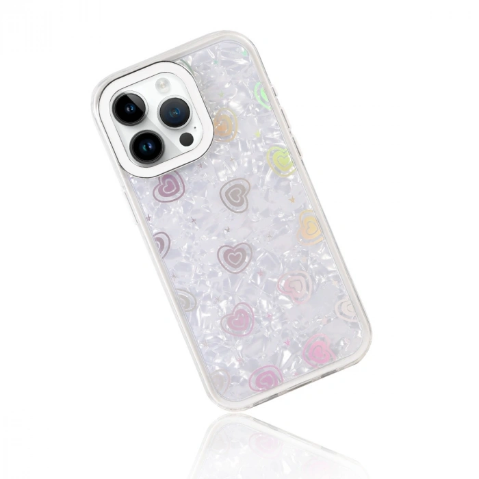 Apple İphone 14 Lumi Desenli Kapak - Beyaz