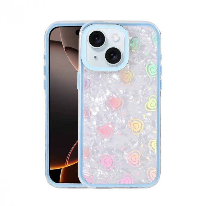 Apple İphone 14 Lumi Desenli Kapak - Mavi