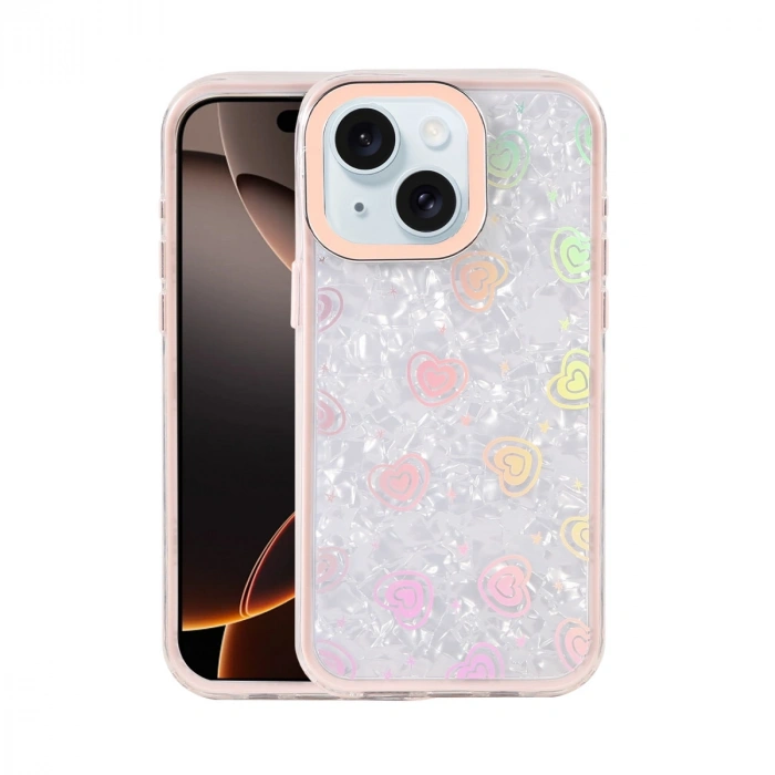 Apple İphone 14 Lumi Desenli Kapak - Pembe