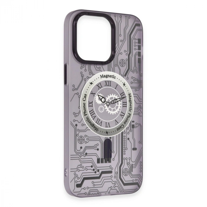 Apple İphone 14 Pro Kılıf Apollo Magneticsafe Desenli Kapak - Apollo Mor - 5
