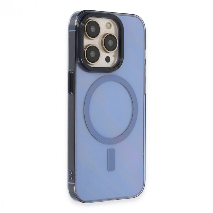 Apple İphone 14 Pro Max Kılıf Anka Pc Magneticsafe Sert Metal Kapak - Sierra Blue