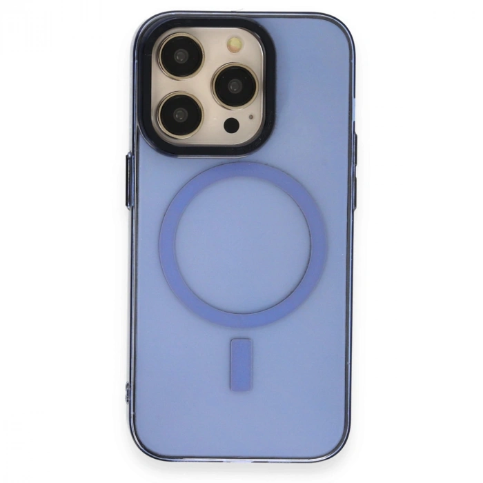 Apple İphone 14 Pro Max Kılıf Anka Pc Magneticsafe Sert Metal Kapak - Sierra Blue