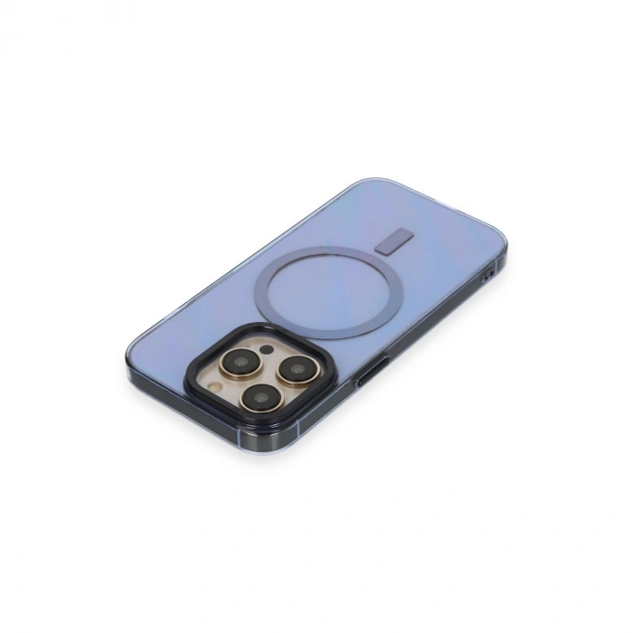 Apple İphone 14 Pro Max Kılıf Anka Pc Magneticsafe Sert Metal Kapak - Sierra Blue