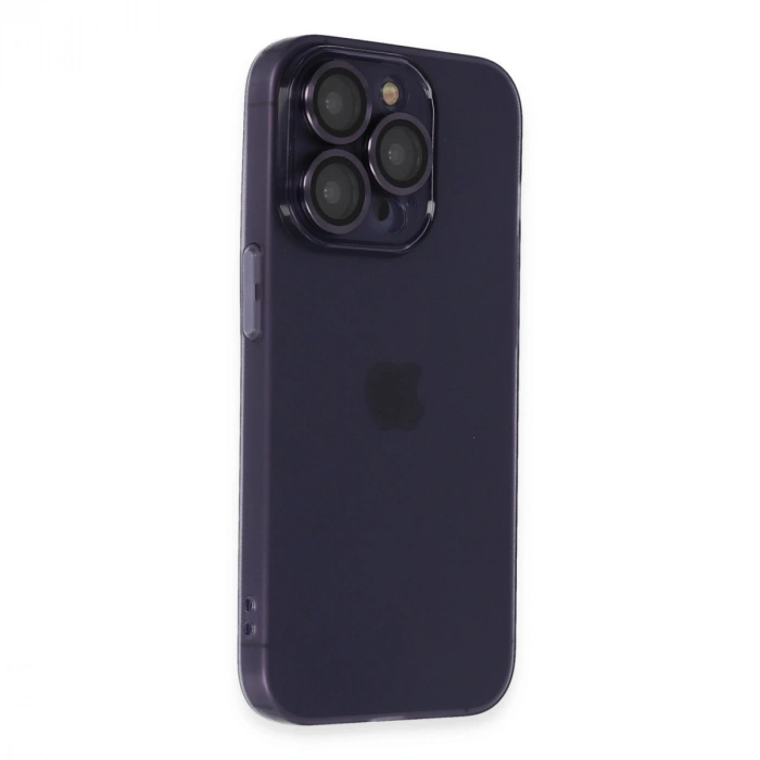 Apple İphone 14 Pro Max Kılıf Luko Lens Silikon - Derin Mor