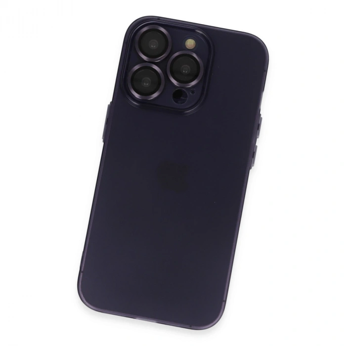 Apple İphone 14 Pro Max Kılıf Luko Lens Silikon - Derin Mor