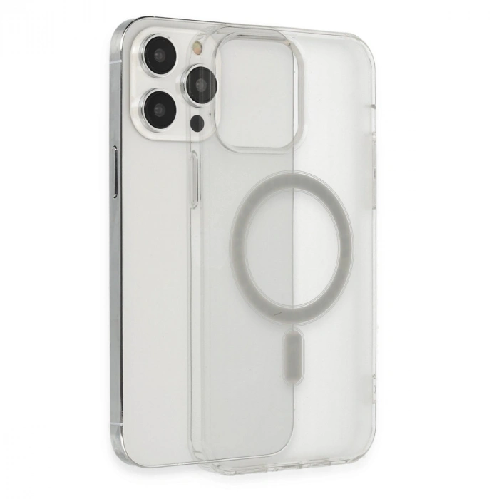 Apple İphone 14 Pro Max Kılıf Matte Şeffaf Magneticsafe - Şeffaf