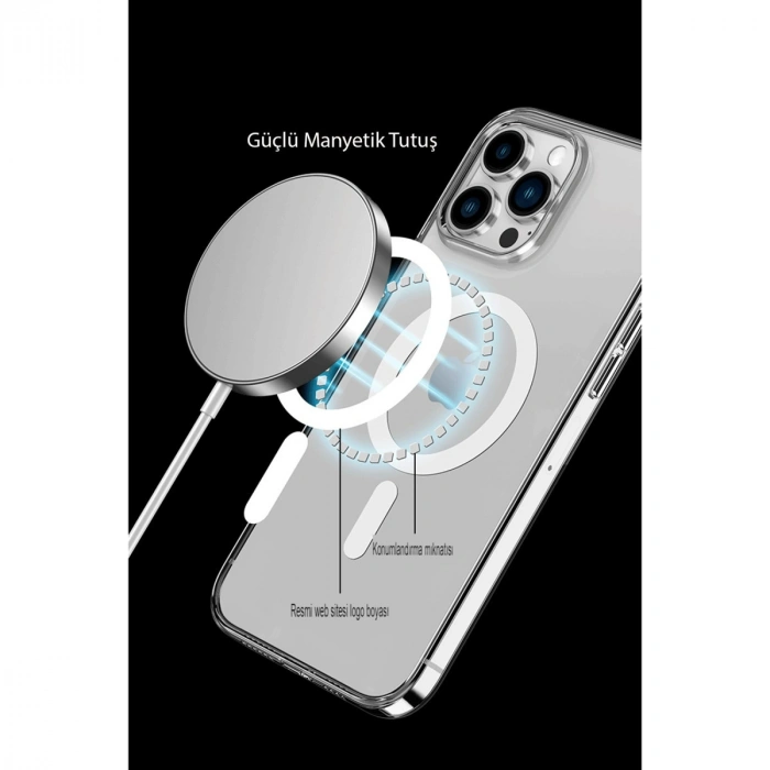Apple İphone 14 Pro Max Kılıf Tron Şeffaf Magsafe Kapak - Şeffaf