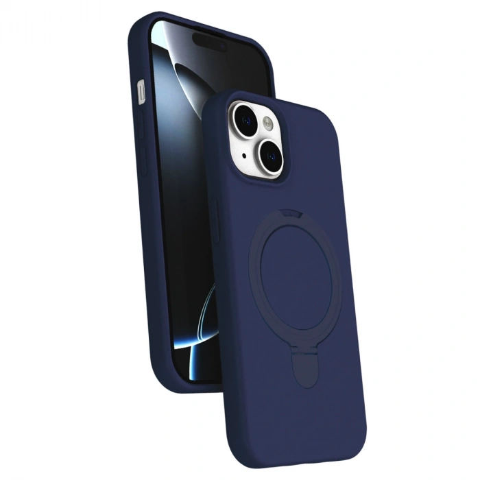 Apple İphone 14 Regal Magsafe Standlı Kapak - Lacivert