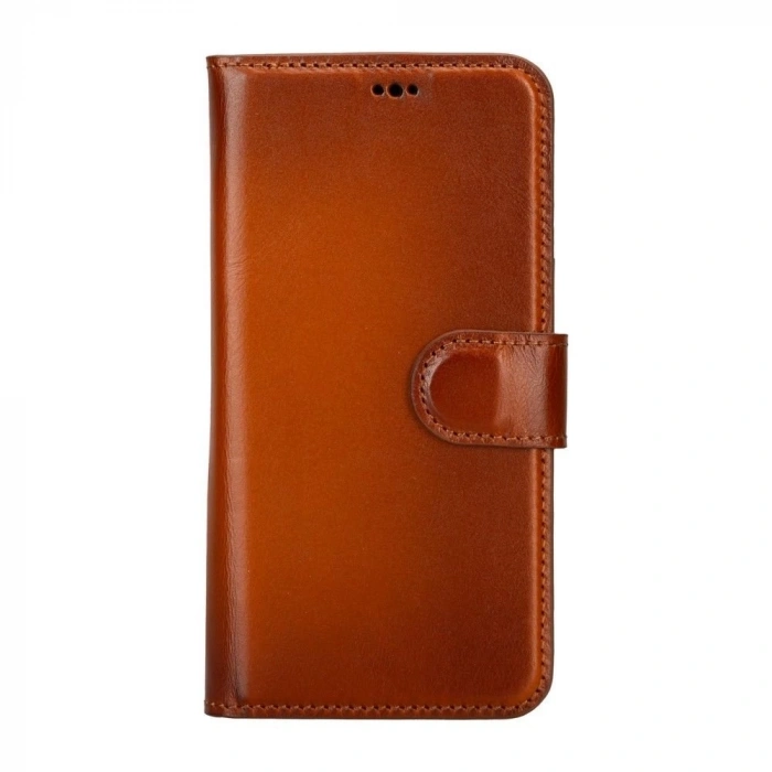 Apple iPhone 15 Plus Uyumlu Deri Cüzdanlı Kılıf MWWN RST2EF Taba