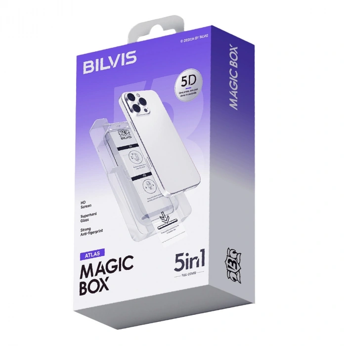 Apple İphone 15 Pro Bilvis 5in1 3d Magic Cam Ekran Koruyucu - Siyah