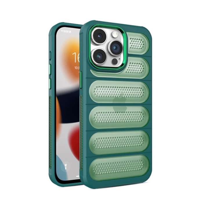 Apple İphone 15 Pro Max Kılıf Airmax Silikon Kapak - Koyu Yeşil