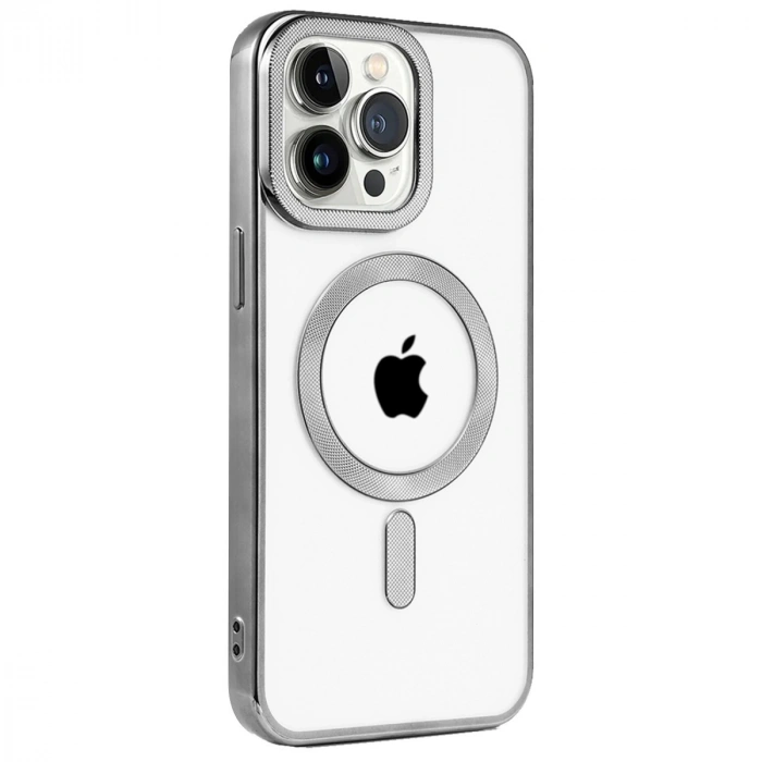 Apple İphone 15 Pro Max Kılıf Kronos Magsafe Kapak - Titanyum Gri