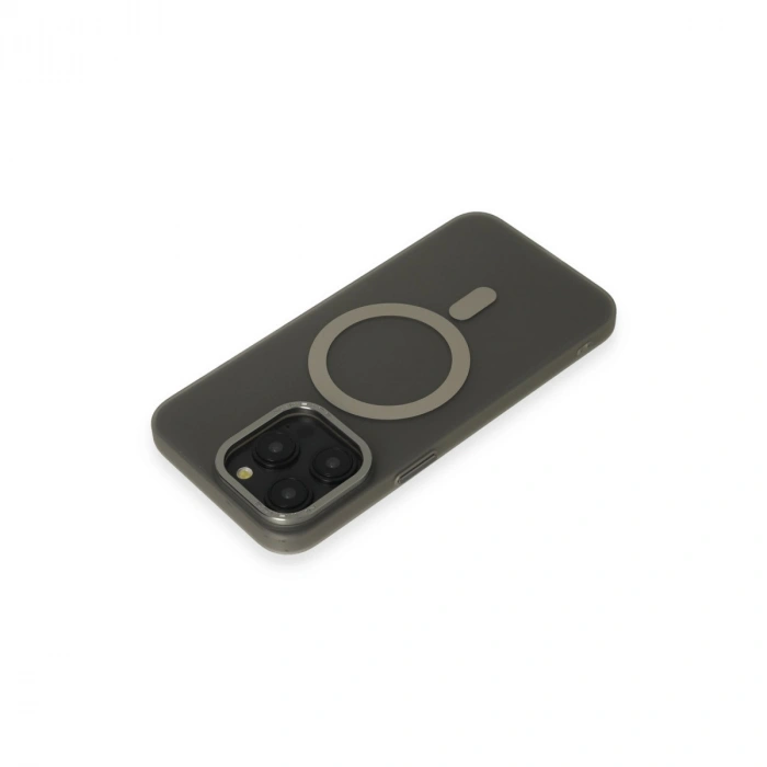 Apple İphone 15 Pro Max Kılıf Lodos Magneticsafe Mat Kapak - Titan Gri