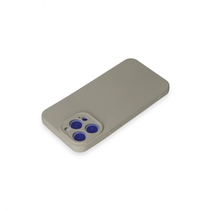 Apple İphone 15 Pro Max Kılıf Nano İçi Kadife Silikon - Titan Gri