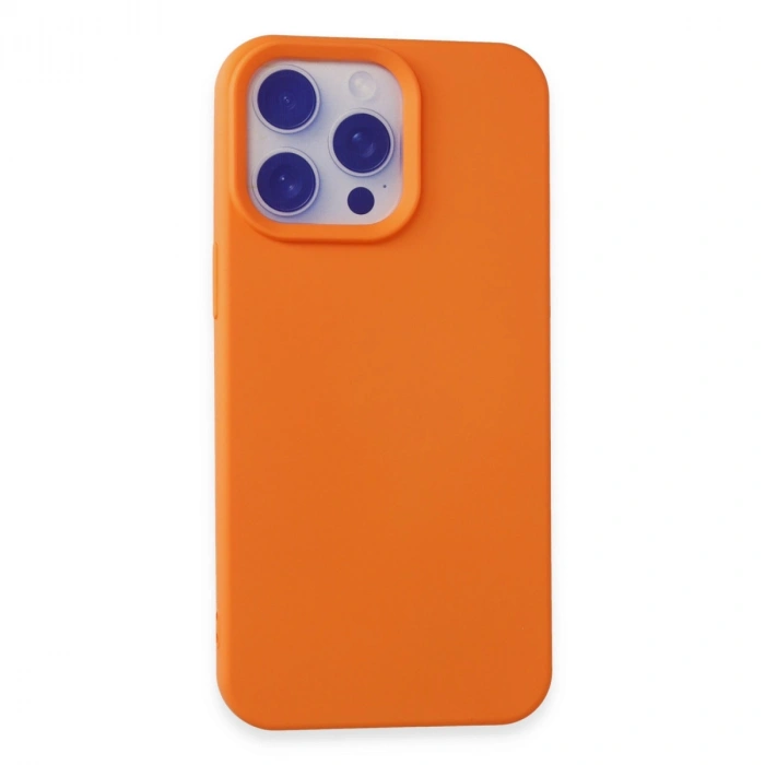 Apple İphone 15 Pro Max Kılıf Nano İçi Kadife Silikon - Turuncu