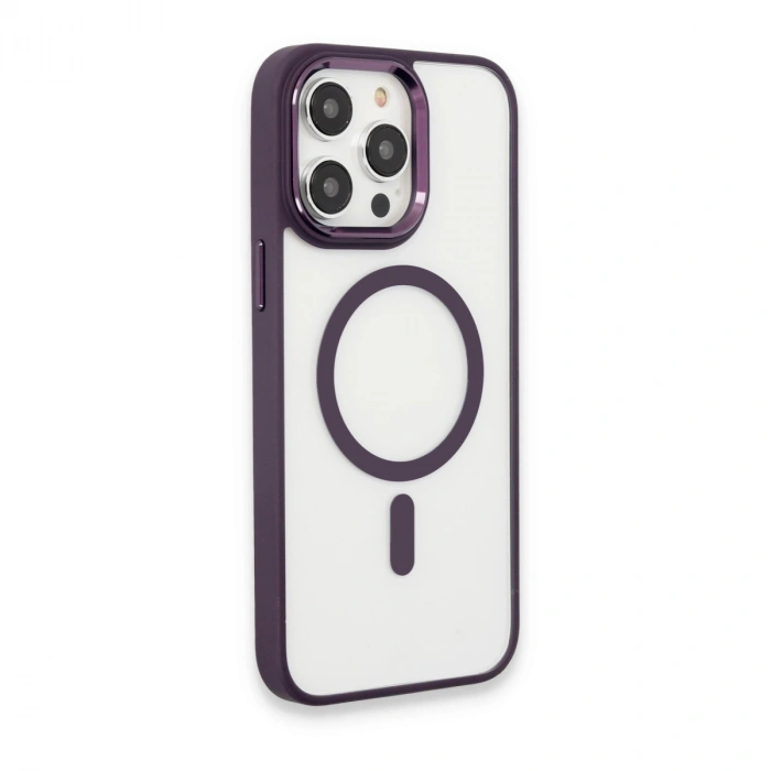 Apple İphone 15 Pro Max Kılıf Room Magneticsafe Silikon - Derin Mor